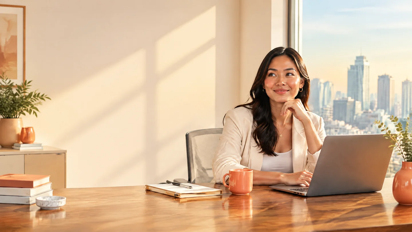 PATRIVA office-based virtual assistant at her workstation